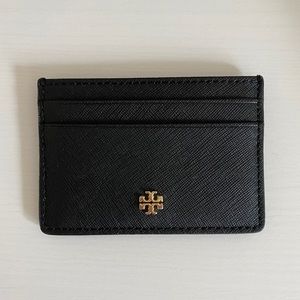 Tory Burch Black Robinson Slim Card Holder